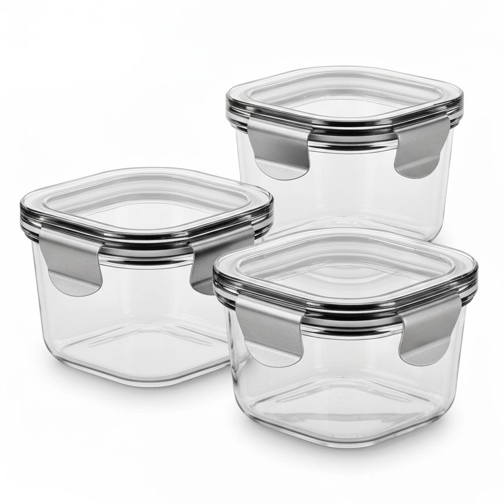 Kit 15 Potes Herméticos de Vidro + 10 Copos de Vidro Aruba de Brinde - Imagem 1